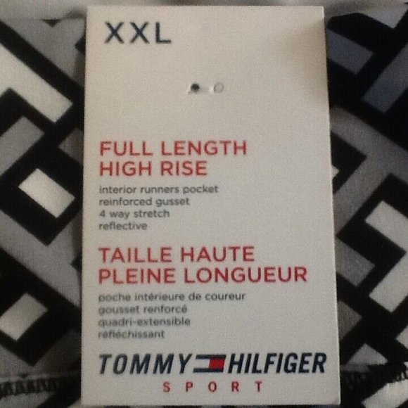 new BLACK and DOVE GRAY Tommy Hilfiger Sport Printed Leggings in Women's Sz XXL - Picture 4 of 10